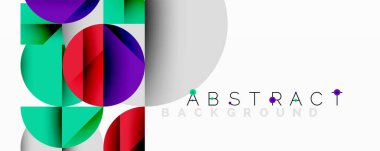 Modern soyut tasarım. Geometrik şekiller örtüşür, canlı renk blokları oluşturur. Gradyan etkileri olan minimalist kompozisyon. Temiz, şık bir arka plan..
