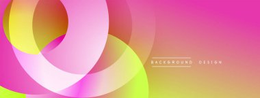 Soyut renkli şekiller çakışıyor. Gradyan karışımı pembe, turuncu, sarı, yeşil. Modern tasarım canlı, dinamik ve pürüzsüz hissettiriyor..