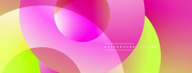 Soyut renkli örtüşen daireler canlı modern arka plan yaratır. Yumuşak gradyanlar dinamik görsel deneyim sunar.