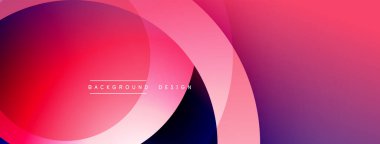 Soyut pembe mor eğimli daireler çakışıyor. Modern tasarım dinamik görsel efekt yaratır. Yumuşak geçişler, canlı renkler sunar.