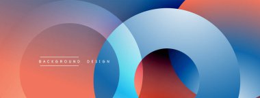 Soyut çakışan daireler canlı bir gradyan arkaplan oluşturur. Modern tasarım serin, sıcak renk paletleri kullanır. Pürüzsüz geçişler görsel ahenk sunar.