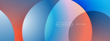 Soyut renkli çakışan daireler modern arkaplan oluşturur. Gradyan renkleri sorunsuzca karışıyor, görsel cazibe sunuyor.