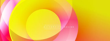 Soyut renkli katmanlar dinamik görsel akış yaratır. Yumuşak gradyanlar sarı, turuncu ve pembe renkleri harmanlarlar. Modern tasarım ögesi.