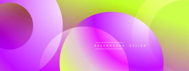 Soyut, enerjik bir arkaplan. Üst üste binen daireler pürüzsüz renk değişimleri yaratır, mor, pembe, sarı renkler kompozisyona hakim olur. Modern tasarım ögesi.