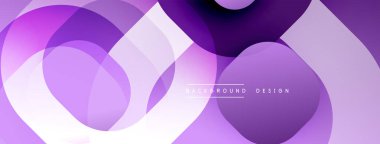 Soyut mor katmanlar dinamik arkaplan yaratır. Yumuşak eğimler, üst üste binen şekiller modern görsel cazibe sunar. Minimalist tasarım.