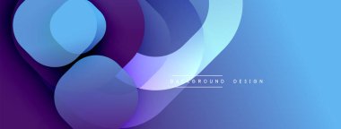 Soyut şekiller, mavi mor renkler. Modern tasarım, pürüzsüz geçişler, dinamik kompozisyon. Minimalist estetik, temiz çizgiler..