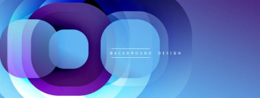 Soyut katmanlı şekiller, canlı mavi mor gradyanlar. Modern tasarım, pürüzsüz geçişler, dinamik kompozisyon. Minimalist estetik.