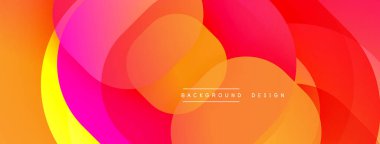 Soyut canlı katmanlar örtüşüyor. Sıcak renkler baskın gelir, dinamik görsel akış yaratır. Yumuşak eğimler hareketi, derinliği gösterir.