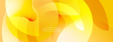 Soyut sarı tasarım. Üst üste binen şekiller dinamik ve modern görsel efektler yaratır. Sıcak tonlar enerjiyi, iyimserliği akla getiriyor..