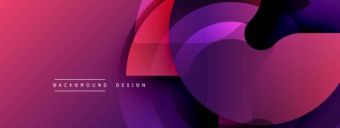 Soyut gradyanlar dinamik örtüşen şekiller yaratırlar. Mor, kırmızı renkler kompozisyona hakim. Arka planlar için modern tasarım ögesi.