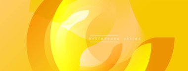 Soyut sarı arkaplan. Üst üste binen katmanlar dinamik görsel efekt yaratır. Yumuşak eğimler, modern tasarım elementleri mevcut.
