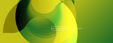 Soyut üst üste bindirme katmanları dinamik görsel efekt yaratır. Sarı, yeşil renkler düzgün bir şekilde harmanlanarak modern tasarımı oluşturur..