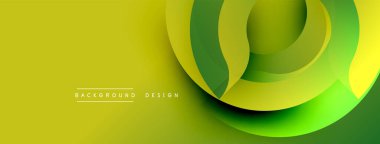 Soyut sarı, yeşil katmanlar dinamik akış yaratır. Modern tasarım, pürüzsüz eğimler, hareket ve derinliği işaret ediyor. Minimalist estetik.