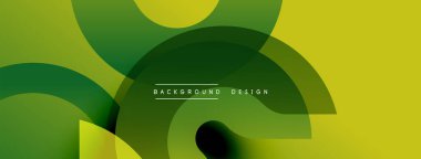 Soyut geometrik şekiller örtüşüyor, canlı yeşil, sarı renkler yaratıyor. Özgeçmiş ve sunumlar için uygun minimalist tasarım.