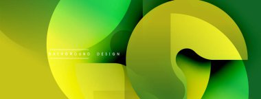 Soyut sıvı şekiller, canlı yeşil sarı renkler. Modern tasarım, pürüzsüz eğimler dinamik kompozisyon yaratır. Minimalist estetik.