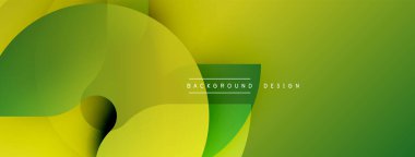 Soyut yeşil sarı tasarım. Üst üste binen şekiller modern görsel doku yaratır. Minimalist tarz, temiz kompozisyon.