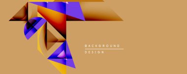 Soyut geometrik şekiller örtüşür, bej arka planda canlı renk kontrastı yaratır. Dijital projeler için modern tasarım ögesi.
