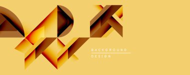 Soyut geometrik şekiller, altın renkler, katmanlı tasarım. İnce eğimli minimalist arka plan, modern estetik.