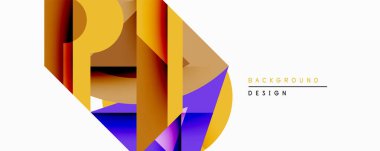 Soyut geometrik şekiller, canlı renkler, modern tasarım. Gradyan renkler dinamik görsel etki yaratır. Minimalist kompozisyon.