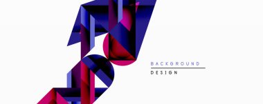 Soyut geometrik şekiller, canlı mor renkler, dinamik kompozisyon. Modern tasarım elementleri görsel ilgi yaratıyor, temiz estetik.