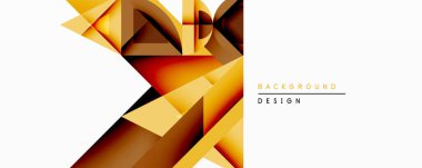 Soyut geometrik tasarım. Sıcak renkler baskın, dinamik görsel etki yaratıyor. Şekiller örtüşüyor, derinlik ve hareket olduğunu gösteriyor. Modern estetik.