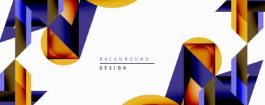 Soyut geometrik şekiller, canlı renkler, modern tasarım. Gradyan renkler dinamik görsel efekt yaratır. Minimalist kompozisyon, temiz estetik.