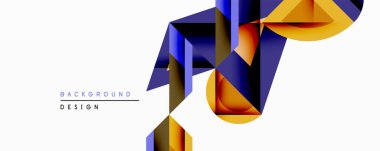 Soyut geometrik tasarım. Mavi, altın, koyu gölgeler dinamik kompozisyon yaratır. Modern tarz, temiz çizgiler, minimalist estetik..