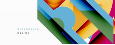 Soyut geometrik şekiller örtüşür, renkli arkaplan oluşturur. Modern tasarım grafikleri, katmanları, dinamik bileşimi kullanır.