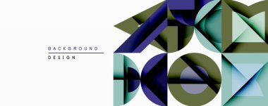 Soyut geometrik şekiller modern arkaplan yaratır. Gradyan renkler, çizgiler, daireler, üçgenler dinamik bileşim oluşturur. Minimalist tasarım.