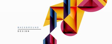 Soyut geometrik tasarım. Canlı renkler kesişiyor, dinamik bileşim oluşturuyor. Modern estetik, uygun arkaplan ögesi.