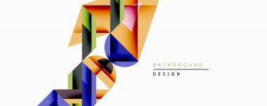 Soyut geometrik şekiller, canlı renkler, modern tasarım. Gradyan dolgular dinamik görsel efekt yaratır. Minimalist kompozisyon, temiz çizgiler.