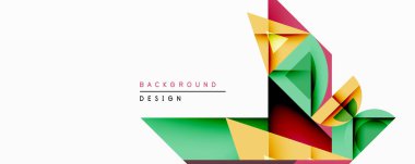 Soyut çokgen tasarımı. Canlı renkler örtüşüyor, dinamik görsel etki yaratıyor. Minimalist kompozisyon, modern estetik.