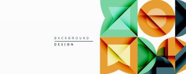 Soyut geometrik şekiller, canlı renkler, modern tasarım. Üst üste binen katmanlar dinamik görsel efekt yaratır. Minimalist estetik.