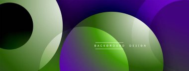 Soyut eğimler, üst üste binen şekiller modern görseller yaratır. Yumuşak geçişler, canlı renkler dinamik bileşim sunar.