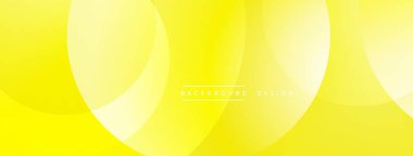 Sarı soyut arkaplan. Üst üste binen daireler yumuşak eğimler yaratıyor, modern estetik. Dijital kullanım için basit tasarım.