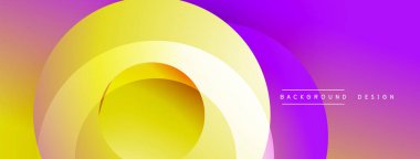 Soyut canlı katmanlar dinamik görsel efekt yaratır. Pürüzsüz gradyanlar sarı ve mor renkleri harmanlarlar. Modern tasarım ögesi.
