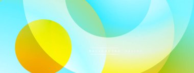 Soyut renkli arkaplan. Üst üste binen daireler canlı gradyanlar, yumuşak renkler yaratır. Modern tasarım ögesi, dijital projeler için mükemmel.