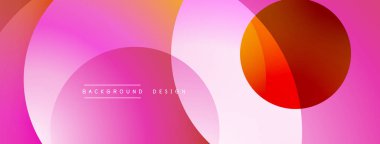 Soyut pembe turuncu tasarım. Üst üste binen daireler modern görsel efektler yaratır. Yumuşak eğimler sorunsuz geçişler sağlar.
