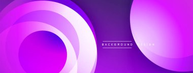 Soyut mor katmanlar dairesel tasarım yaratır. Gradyan gölgeler modern estetik sunar, arka planlar için uygundur.