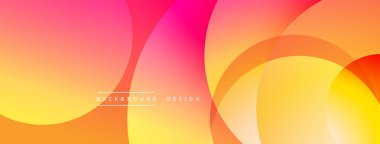 Soyut eğim arkaplanı. Üst üste binen daireler dinamik görsel efekt yaratır. Sıcak renkler kompozisyona hakim. Yumuşak geçişler modern estetik sunar.