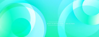 Soyut arkaplan özellikleri üst üste biniyor. Renkler açık turkuazdan canlı yeşile kadar değişir. Minimalist tasarım, modern estetik.