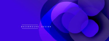 Soyut arkaplan özellikleri üst üste binen daireler, gradyanlar. Derin maviler, morlar modern görsel efektler yaratır. Minimalist tasarım.