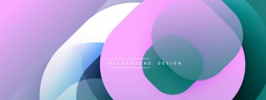 Soyut kompozisyon. Üst üste binen daireler, yumuşak eğimler, pastel renkler modern görsel deneyimler yaratır. Minimalist tasarım, pürüzsüz geçişler.