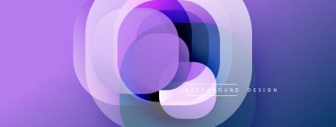 Soyut daireler örtüşüyor, canlı mor gradyanlar yaratıyor. Modern tasarım pürüzsüz, dinamik ve görsel olarak çekici geliyor. Arkaplan yenilik ve teknoloji öneriyor.