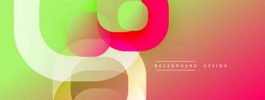 Soyut renkli şekiller çakışıyor. Gradyan renkler harmanlanarak modern görsel efekt yaratır. Yumuşak eğriler kompozisyona hakim.