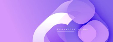 Soyut mor arkaplan. Üst üste binen daireler dinamik görsel efekt yaratır. Dijital projeler için modern tasarım.