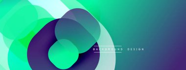 Soyut yuvarlak şekiller kesişir. Gradyan renkler dinamik görsel efekt yaratır. Arkaplan ve sunumlar için uygun modern tasarım.