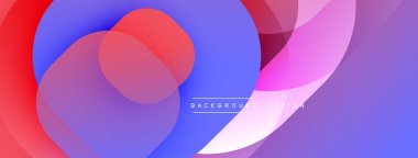 Soyut renkli şekiller örtüşür, dinamik görsel efekt yaratır. Gradyan renkler düzgün bir şekilde harmanlanarak modern arkaplan tasarımı oluşturur.