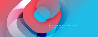 Soyut kompozisyon. Üst üste binen daireler, canlı renkler, pürüzsüz eğimler dinamik görsel efekt yaratır. Modern tasarım ögesi.