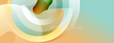 Soyut tasarım katmanlı daireler, yumuşak renkler. Gradyan karışımları modern görsel efektler yaratır. Minimalist tarz, pürüzsüz geçişler.